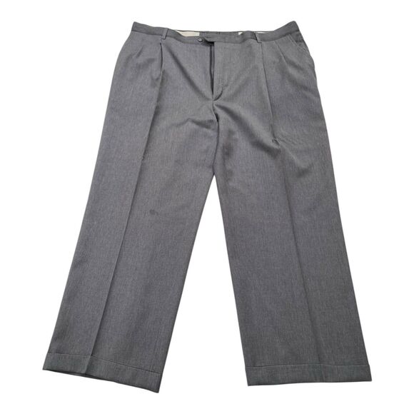 Sansabelt Pants Men's Gray Dress Slacks Business Pleated - Picture 1 of 15